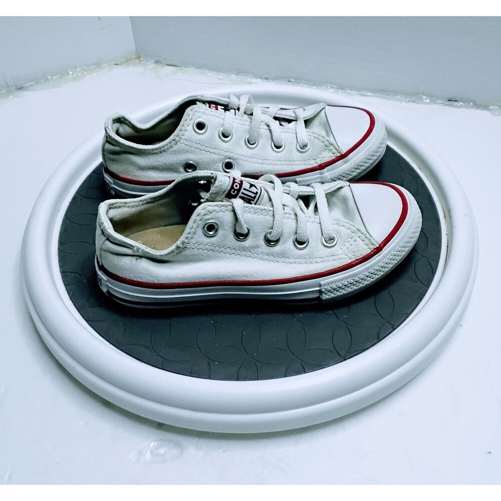 Converse White Low-Top Chuck Taylor All Star Youth Sneakers Sz 11 Canvas & Rubbe - Picture 3 of 7